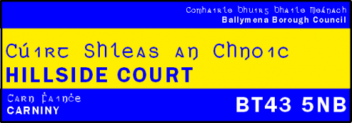 suggested template for street sign for Ballymena 