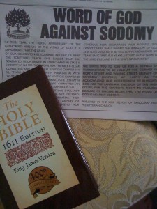 Photo of advertisement in Belfast News against Sodomy