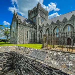 The Cathedral Church of St Brigid, Kildare, view from the North West. on a bright sunndy day